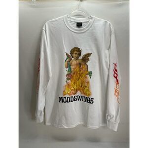 MOODSWINGS Playing With Fire Long Sleeve Graphic Tee Mens Size Medium